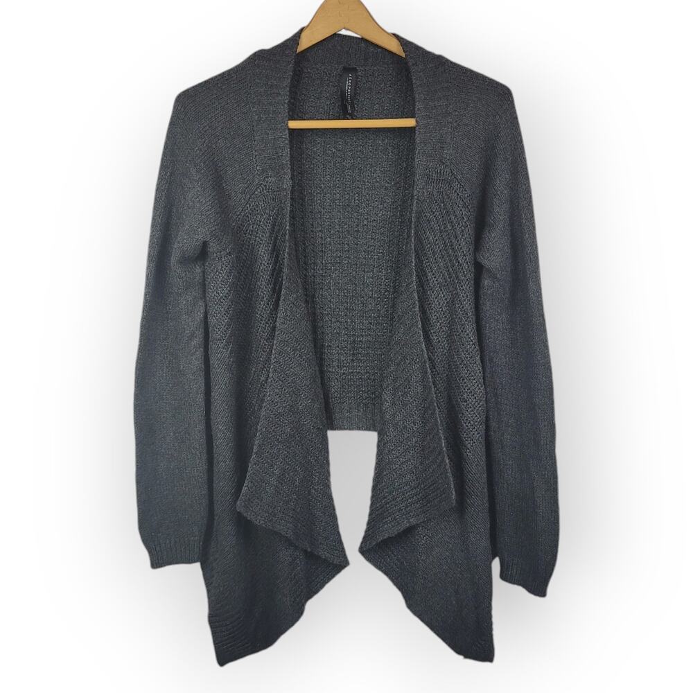 Aeropostale Open Draped Waterfall Front Cardigan Size Small Knit Sweater Gray